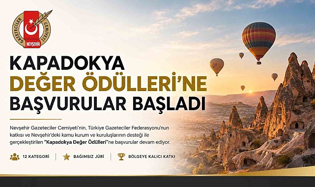 Kapadokya Değer Ödülleri'ne başvurular başladı