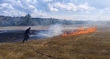 Karabük'te anız yangını büyümeden söndürüldü