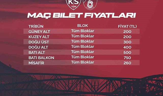 Kayserispor - İstanbul maç biletleri satışa çıkıyor