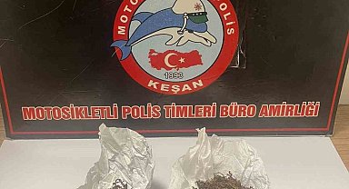 Keşan'da polisin denetimlerinde uyuşturucu ve ruhsatsız tabanca ele geçirildi