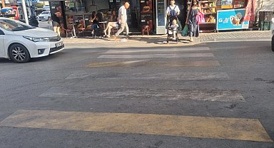 Keşan'da silinen yaya geçidi çizgileri tehlike saçıyor
