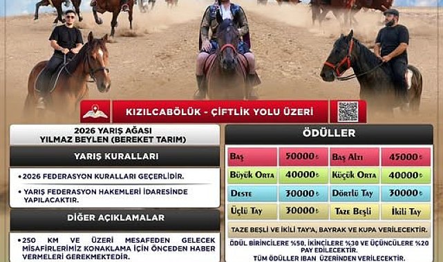 Kızılcabölük'te rahvan at yarışları 4 Ekim'de yapılacak