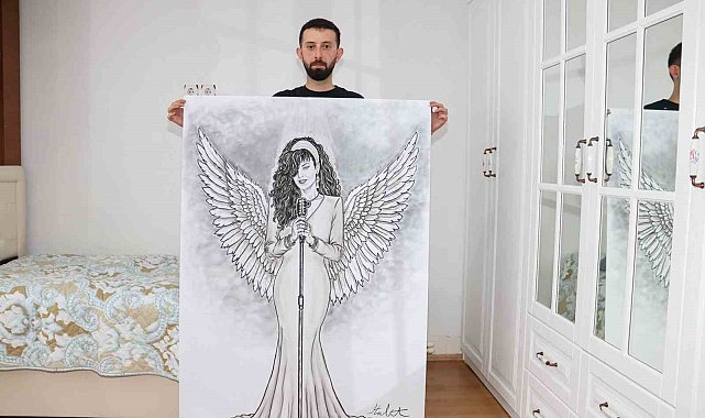 Kömür çuvalından seçtiği parçalarla Bergen'in portresini çizdi