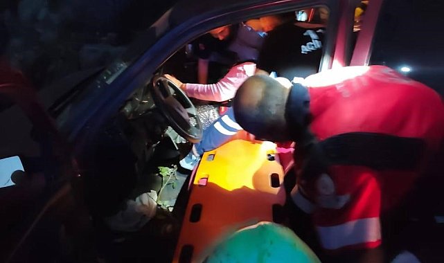 Kontrolden çıkan otomobil ormanlık alana uçtu: 4 yaralı