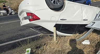 Kontrolden çıkan otomobil takla attı; 1 yaralı