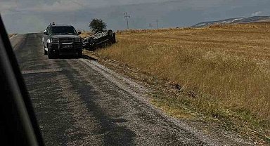 Kontrolden çıkan otomobil takla attı