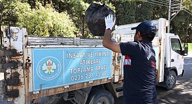Manisa'da Spil Dağı yolunda temizlik çalışması