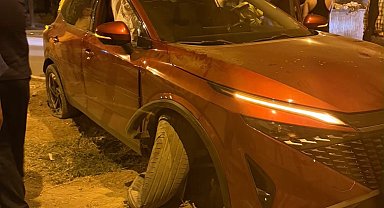 Mardin'de otomobil refüje çıktı: 1 yaralı