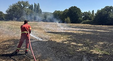 Menteşe'de çıkan anız yangını büyümeden söndürüldü