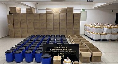 Mersin'de uyuşturucu operasyonu: 6 milyon boş kapsül ve 1 ton 250 kilo ham madde ele geçirildi