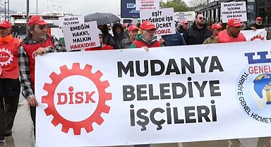 Mudanya Belediyesi şirket işçilerinden ücret tepkisi!