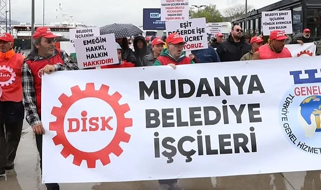 Mudanya Belediyesi şirket işçilerinden ücret tepkisi!