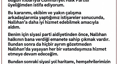 Nallıhan Belediye Başkanı Güngör, CHP'den istifa etti