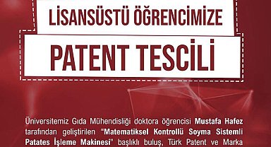 Niğde Ömer Halisdemir Üniversitesi öğrencisinin buluşuna patent tescili