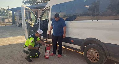 Okul servis araçları tek tek kontrol edildi