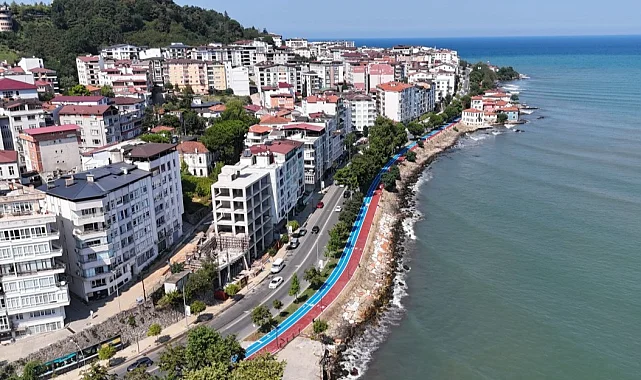 Ordu Ünye'de bisiklet ve yürüyüş yolu tamamlanıyor