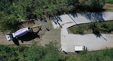 Ordu'da beton yol çalışmaları