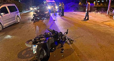 Otomobil ile motosiklet çarpıştı, 1 yaralı
