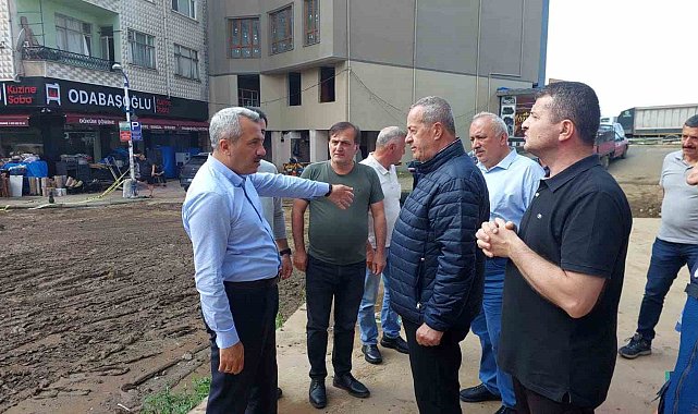 Rize'de sağanak yağışın vurduğu Pazar'da hasar tespit çalışmaları sürüyor
