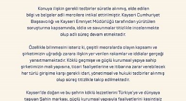 Şahin Sucukları'ndan usulsüzlük iddialarına açıklama: "Süreç titizlikle takip ediliyor"