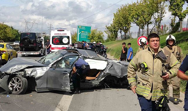 Samandıra bağlantı yolunda BMW takla attı: 1 ağır yaralı