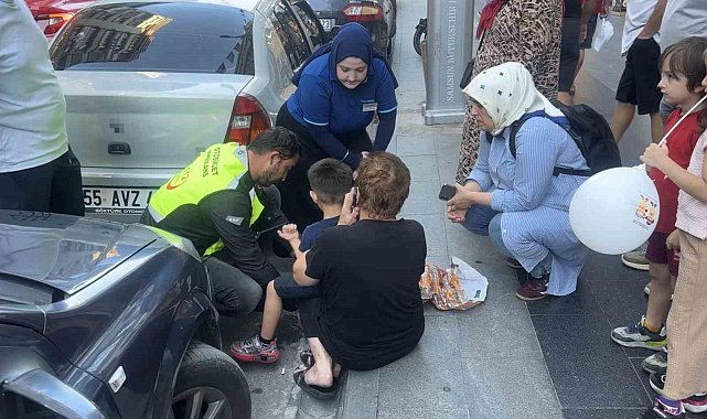 Samsun'da otomobilin çarptığı 5 yaşındaki çocuk hafif şekilde yaralandı