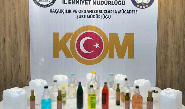 Samsun'da sahte içki operasyonu: 35 litre etil alkol ele geçirildi