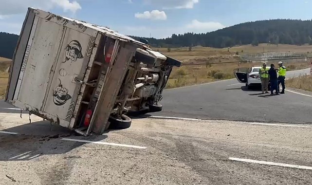 Sarıkamış'ta hayvan yüklü kamyonet devrildi: 3 büyükbaş telef oldu