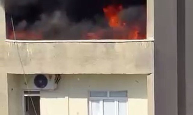 Silopi'de 4 katlı binada yangın paniği