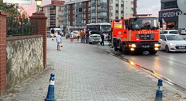 Sinop'ta SUV tipi araçta yangın paniği