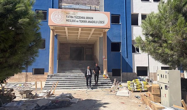 Söke'de okul güçlendirme çalışmaları hız kesmeden sürüyor