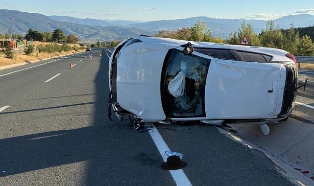 Su kanalına girerek takla atan otomobilin sürücüsü yaralandı
