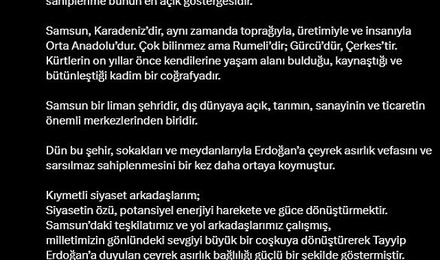 Süleyman Soylu: "Samsun, Türk siyasi hayatının müşiridir; ölçüsüdür"