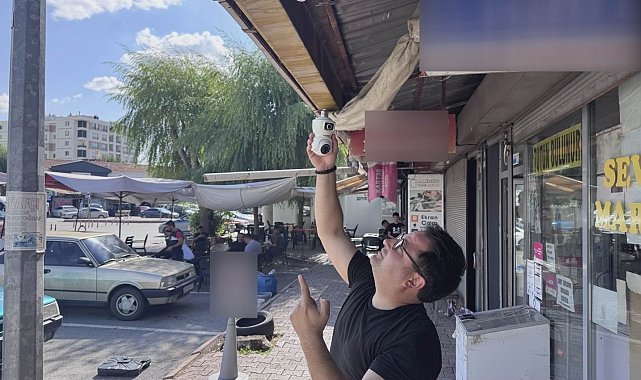 Taksiti bitmeden güvenlik kamerasını çaldılar