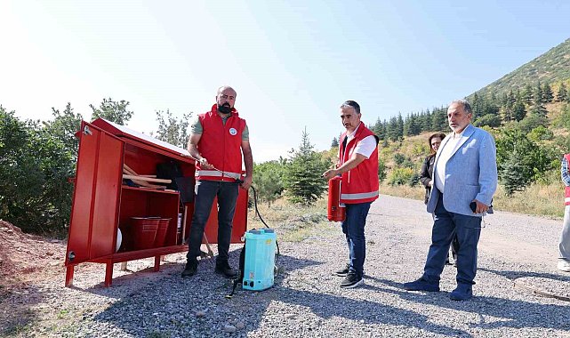 Talas'ta yangına karşı 'yangın kalkanı'