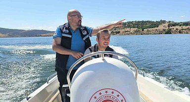 Tavşanlı Kayaboğazı Barajı'nda sahipsiz balık ağlarına denetim