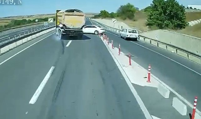 Tekirdağ'da tır şoförünün dikkati faciayı önledi: O anlar kamerada