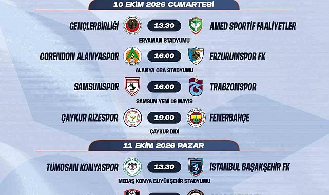 Trendyol Süper Lig'de 7-16. hafta programları açıklandı