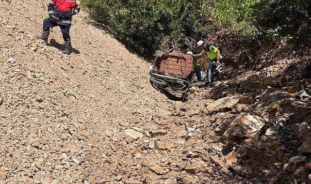 Uçurumdan yuvarlanan yaşlı motosiklet sürücüsü öldü