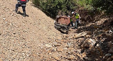 Uçurumdan yuvarlanan yaşlı motosiklet sürücüsü öldü