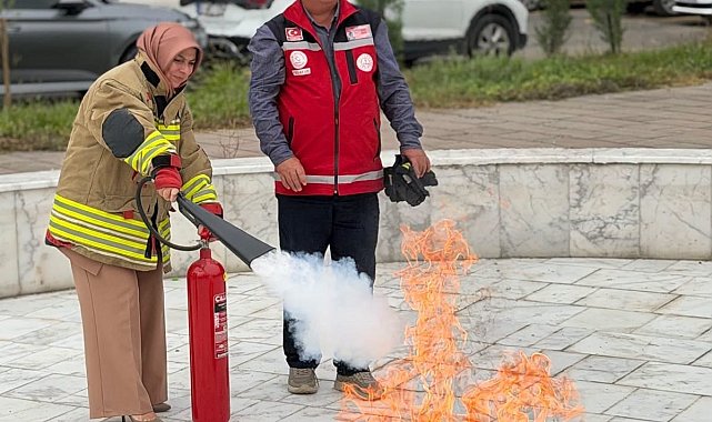 Yangın söndürme tüpünü ilk kez kullandılar