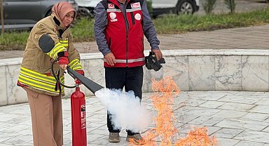 Yangın söndürme tüpünü ilk kez kullandılar