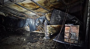 Yayladağı'nda taş ocağının yemekhanesinde yangın çıktı