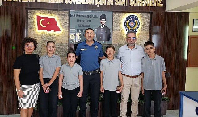 Yenipazar'da öğrenciler Emniyet Amirliği'nde ağırlandı