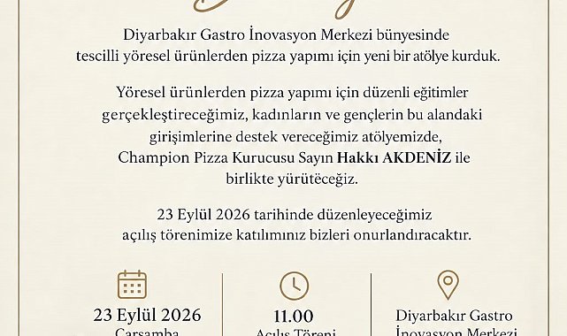 Yöresel Ürünlerle Pizza Yapım Atölyesi hizmete açılıyor