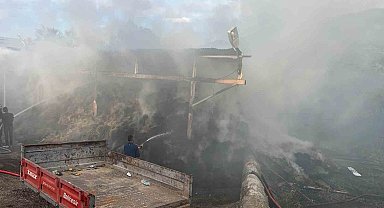 Yurtbekler köyünde samanlık alevlere teslim oldu