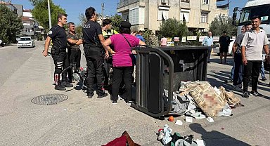 2 kişinin yaralandığı elektrikli bisiklet kazası güvenlik kamerasında