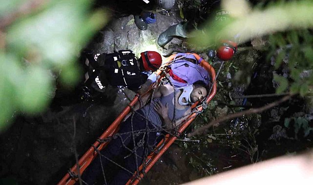 25 metreden kayalık alana düştü, 2 saatlik operasyonla kurtarıldı