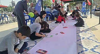 Adıyamanlı çocuklar, Filistinli çocuklar için çizdi