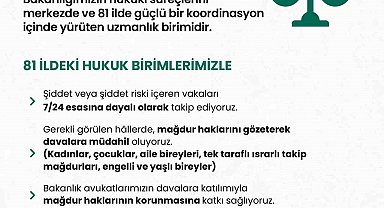 Aile ve Sosyal Hizmetler Bakanlığından şiddet mağdurları için hukuki koruma vurgusu